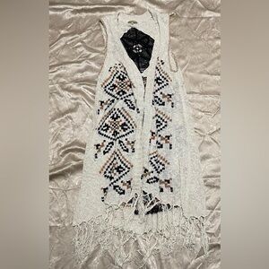 Democracy Cream and Black Knit Vest